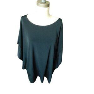 Chico's Size XL (3) Kimono Style Black Blouse Top